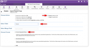 Quick base export csv